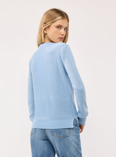 Maglia girocollo effetto luccicante