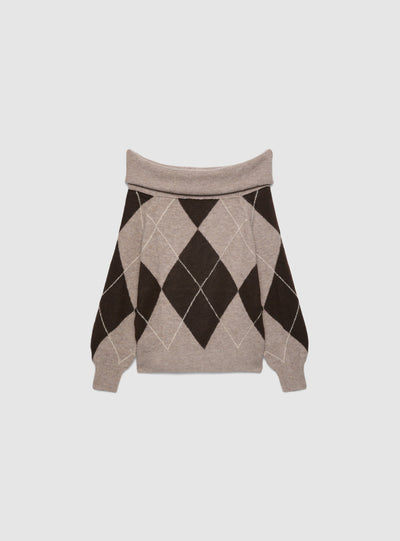 Maglia spalle scoperte a rombi
