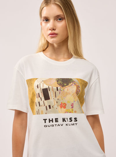 T-shirt ampia con stampa Klimt