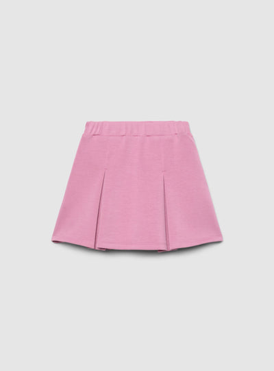 Skort da bambina con pieghe a tinta unita