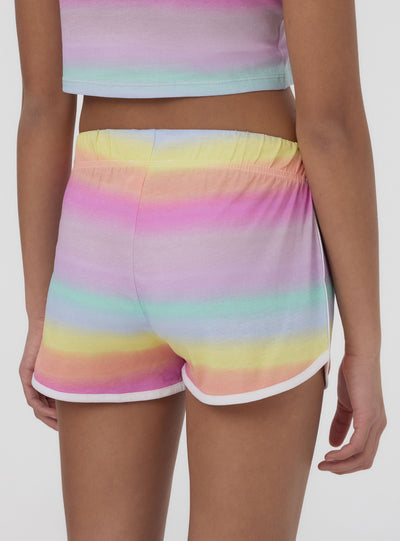 Shorts tuta a righe multicolor