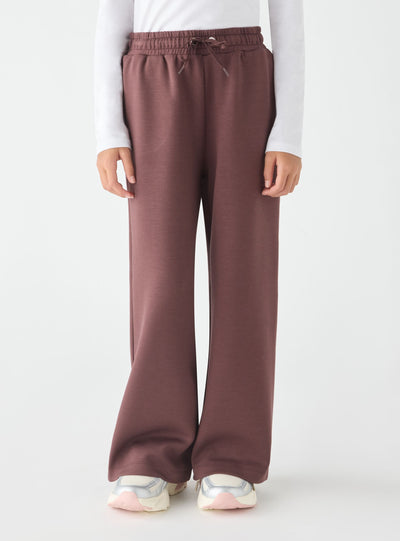 Pantaloni tuta maxi a tinta unita con coulisse