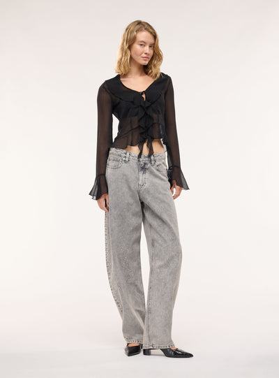 Jeans balloon con applicazioni strass