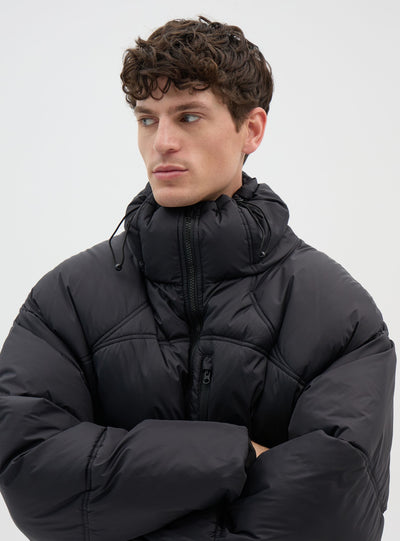 Oversized padded jacket with high collar