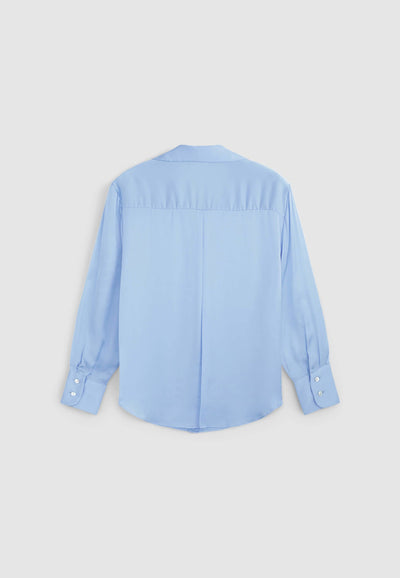 Camicia ampia effetto raso tinta unita
