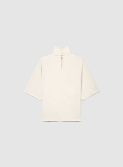 Blusa con collo alto e maniche 3/4