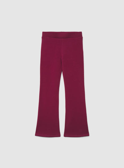 Leggings lunghi a zampa tinta unita
