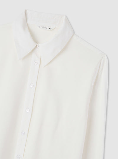 Camicia crop a tinta unita