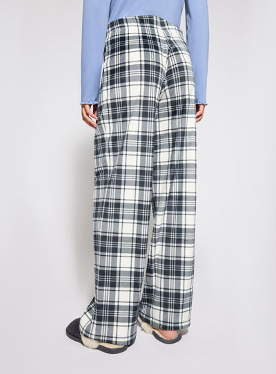Pantaloni pigiama wide leg a quadri