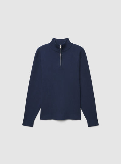Maglia con collo alto e mezza zip