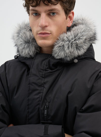 Parka imbottito con cappuccio e tasche
