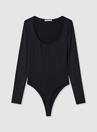 Body a maniche lunghe con scollo arrotondato