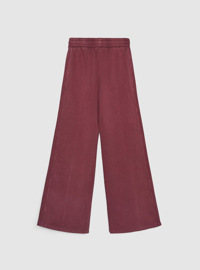 Pantaloni tuta wide leg a tinta unita