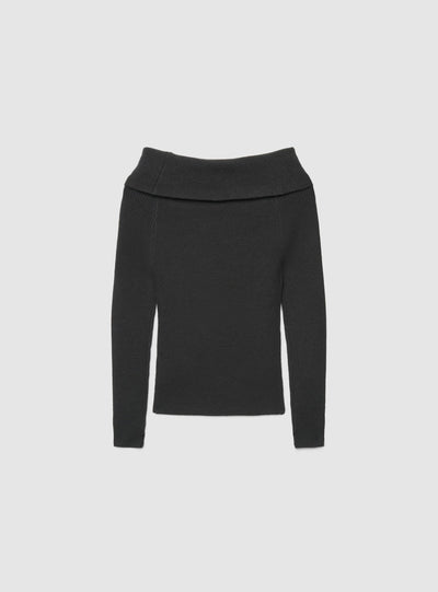 Maglia a spalle scoperte a tinta unita
