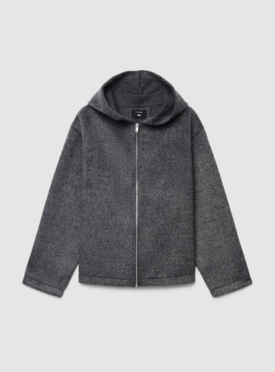 Maglia boxy con cappuccio e zip