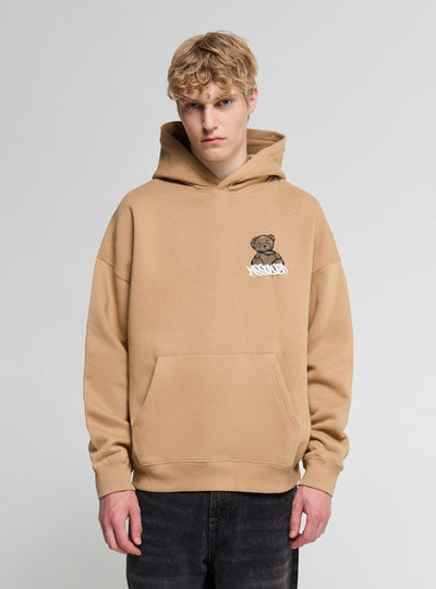 Felpa boxy con cappuccio e stampa orsetto