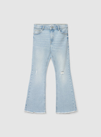 Jeans a zampa con strappi