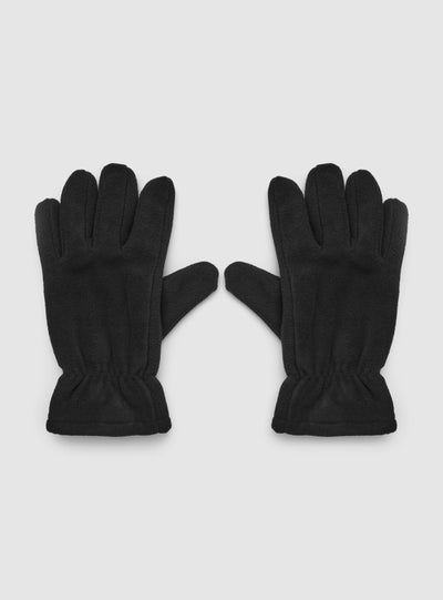 Solid-colour fleece gloves