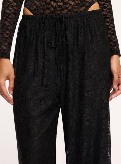 Pantaloni harem in pizzo con coulisse