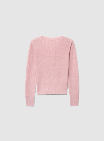 Maglia a coste inglesi con scollo a V