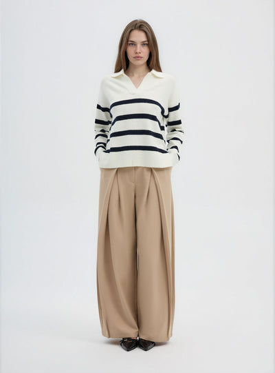 Maglia a righe con colletto polo
