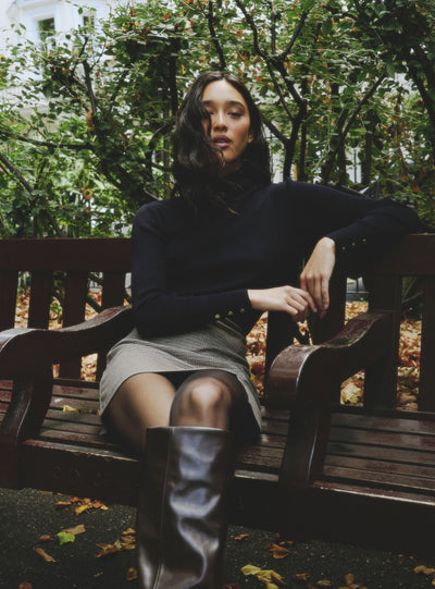 Turtleneck sweater with buttons