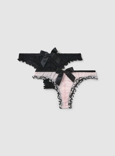 Pack 2 slip brasiliana con fiocco sul retro