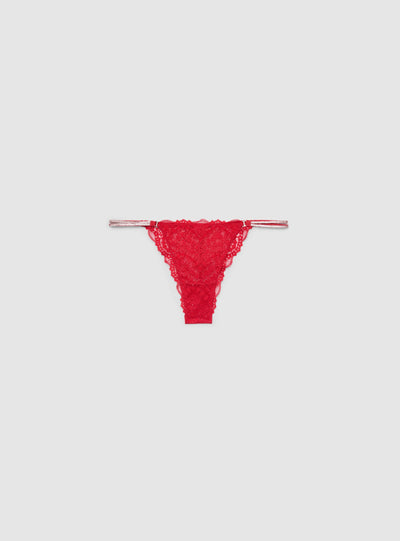 Slip brasiliana in pizzo con strass
