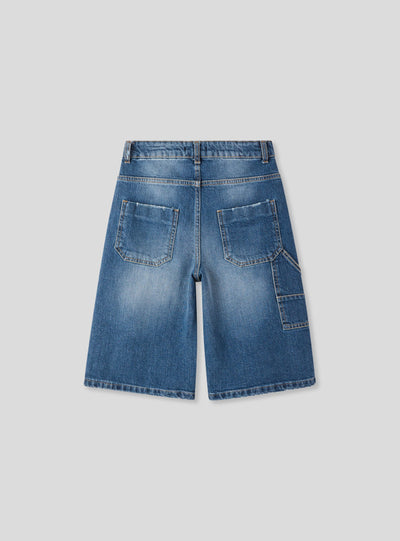 Bermuda jeans carpenter con strappi