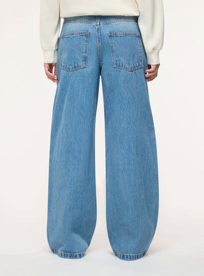 Jeans super wide leg con coulisse