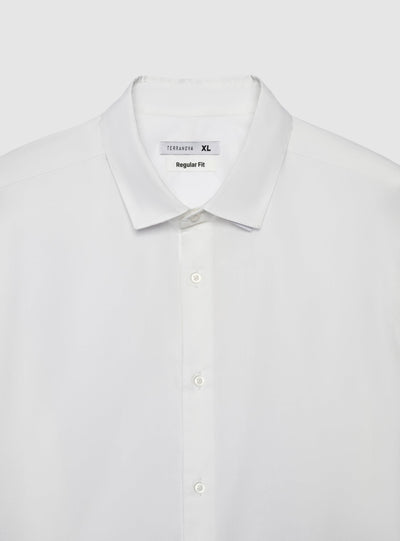 Camicia regular a maniche lunghe in popeline