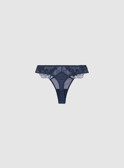 Slip perizoma con paillettes e ricami