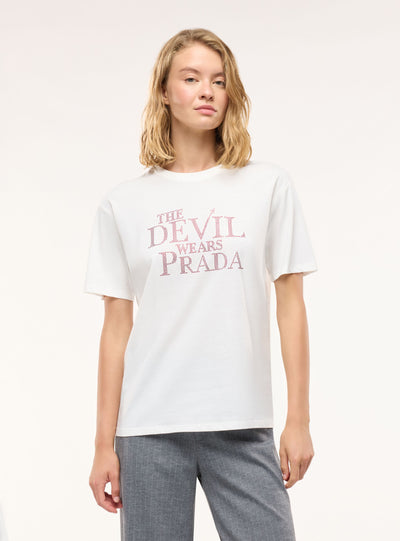 T-shirt ampia con stampa lettering