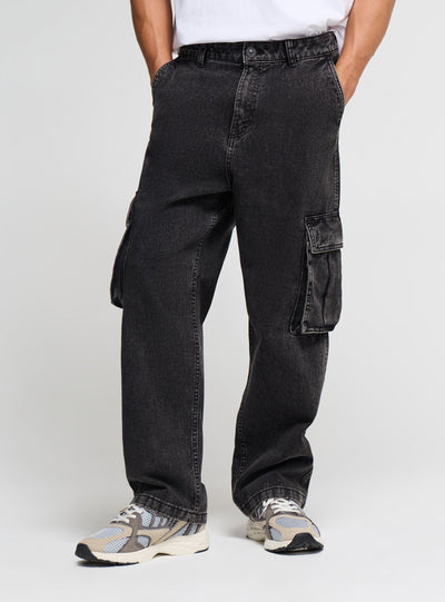 Jeans over cargo a tinta unita