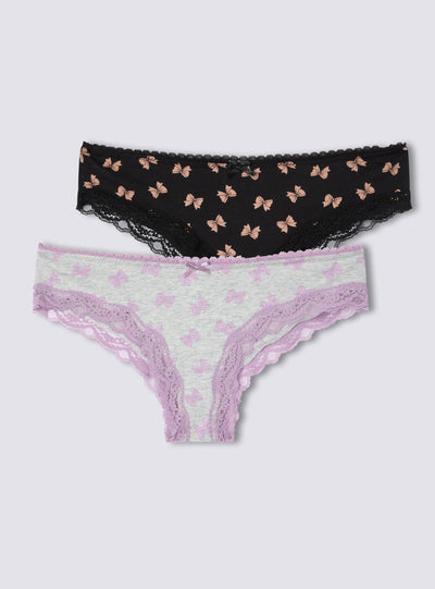Pack de 2 slips con estampado de lazos