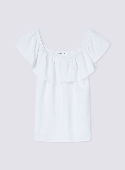 Blouse épaules dénudées avec volant