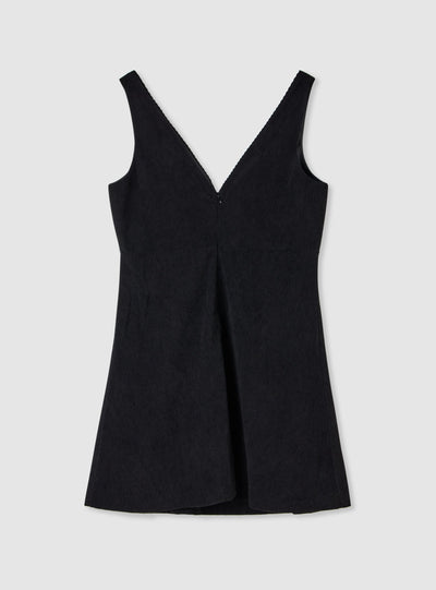 Vestito mini stile impero in velluto a coste