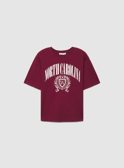 T-shirt maxi con stampa college