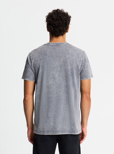 T-shirt con stampa moto effetto acid wash