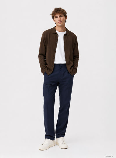 Cardigan con bottoni e colletto camicia