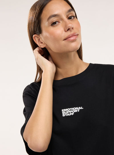 T-shirt ampia con stampa orsetto e scritta