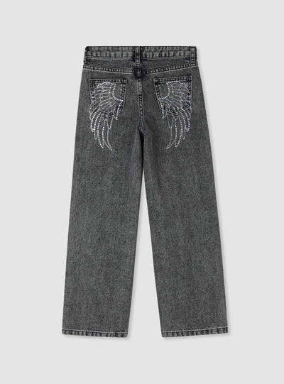 Jeans wide leg in denim