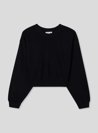 Felpa leggera crop tinta unita senza cappuccio