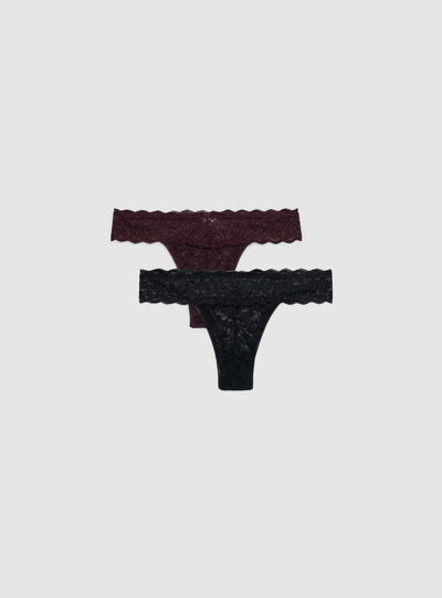 Pack 2 slip brasiliana a V in pizzo