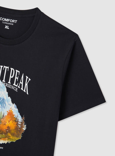 T-shirt con stampa montagna