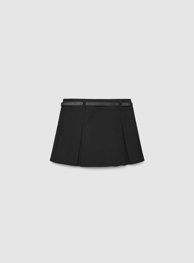 Skort a pieghe con cintura