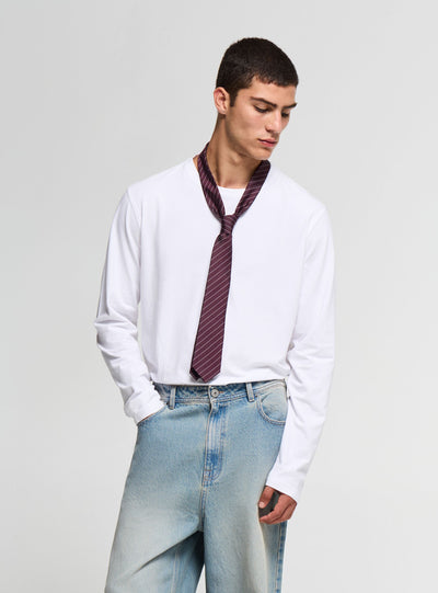 T-shirt manica lunga a tinta unita
