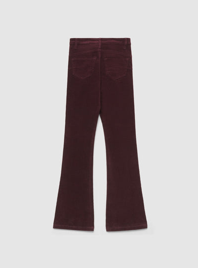 Pantaloni a zampa in velluto