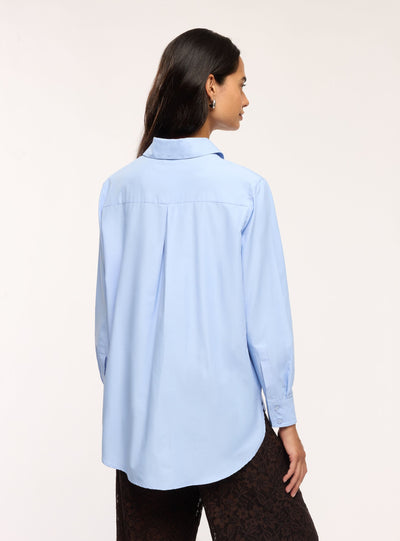 Camicia ampia in popeline