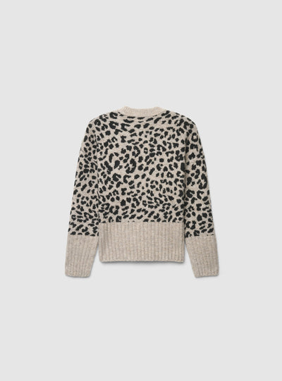 Maglia girocollo con fantasia animalier